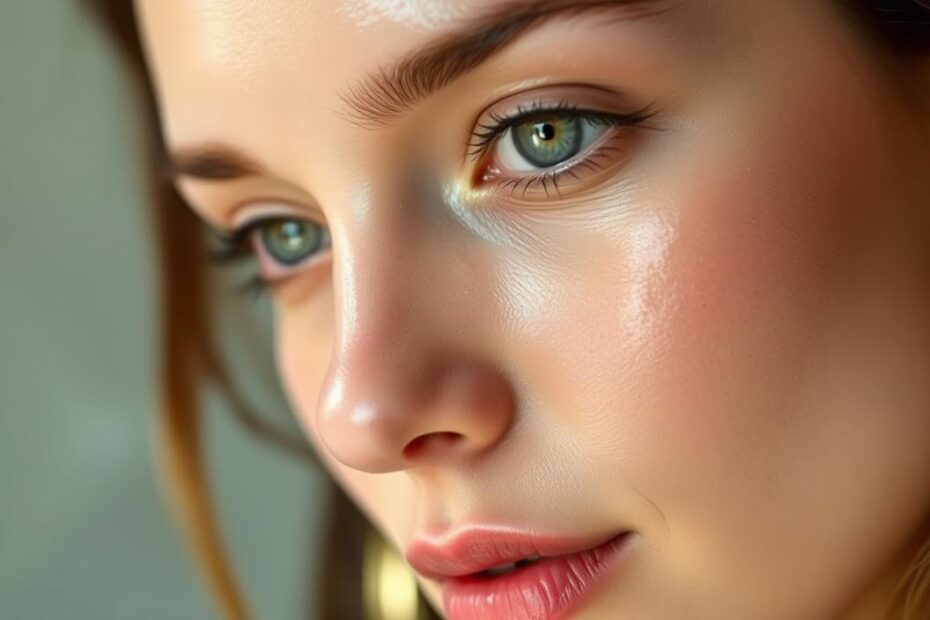 controle de brilho facial